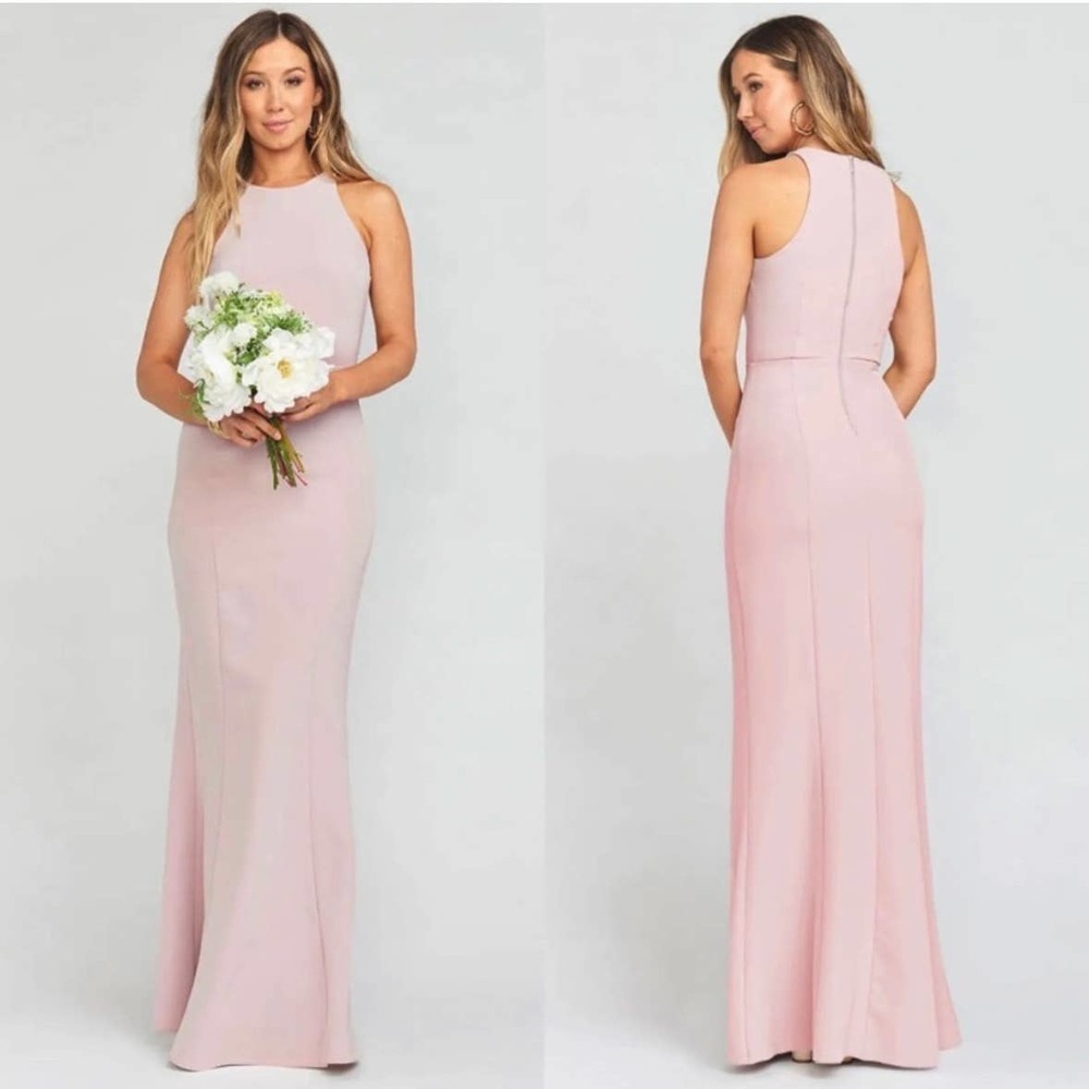 Show Me Your Mumu Chicago high neck gown vintage rose pink stretch crepe XXS NWT